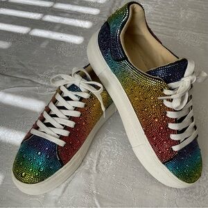 Betsey Johnson Crystal Sneakers Sz 6.5